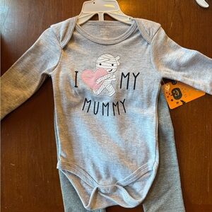 Gray 'I Love My Mummy' Kids Matching Set